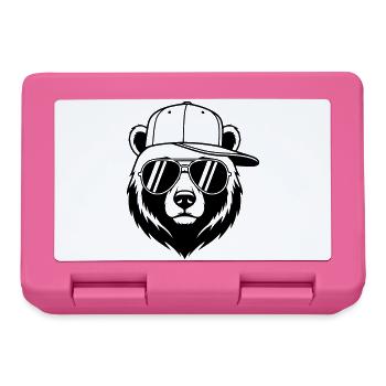 Urban Bear – Cool Bear with Cap and Sunglasses - Lunchbox - pink - Front
