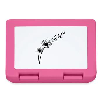 Dandelion Blowing Birds Silhouette Minimalist Free - Lunchbox - pink - Front