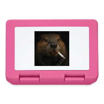 Smoking Beaver - Lunchbox - pink - Front