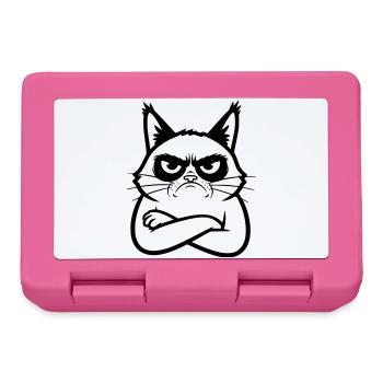 Cat Line Art Cartoon Illustration - Lunchbox - pink - Front