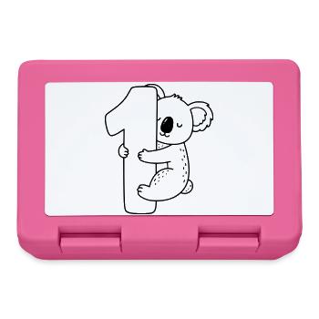 Koala avec illustration de dessin animé numéro 1 - Boîte à goûter - rose - Devant