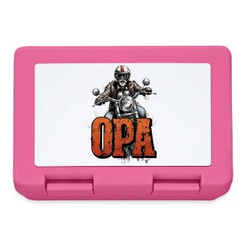 OPA Biker Grossvater Motorrad - Brotdose - Pink - Vorne