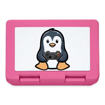 Gamer Pinguin - Brotdose - Pink - Vorne