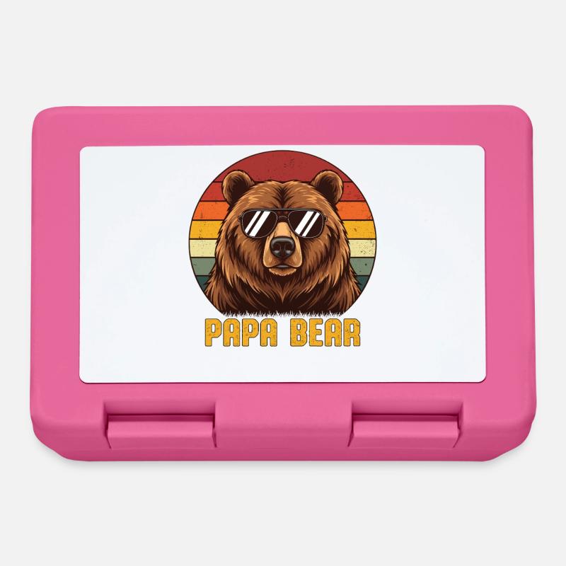 Papa Ours - Boîte à goûter - rose