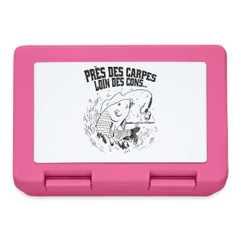 Près des Carpes Loin des Cons Pêcheur Humour - Boîte à goûter - rose - Devant
