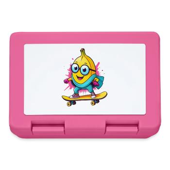 Patineur banane avec lunettes - Boîte à goûter - rose - Devant