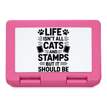 Stamps Saying Cat Joke Stamps Gift - Lunchbox - pink - Front