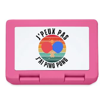 Je peux pas J'ai Ping pong Humour cadeau - Boîte à goûter - rose - Devant
