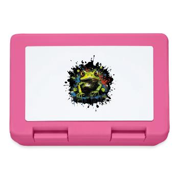 Farbklecks Frosch Neon Stil - Brotdose - Pink - Vorne