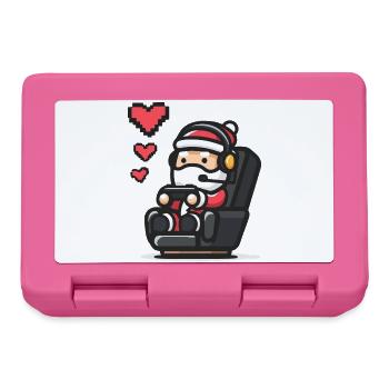 Gamer Santa Pixel Art Jeux de Noël - Boîte à goûter - rose - Devant