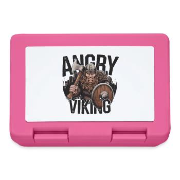 Angry Viking with Axe and Shield - Lunchbox - pink - Front
