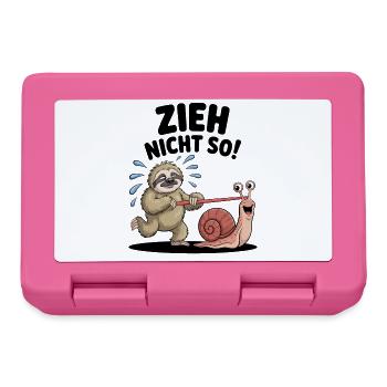 Faultier zieht Schnecke, lustiger cartoon - Brotdose - Pink - Vorne