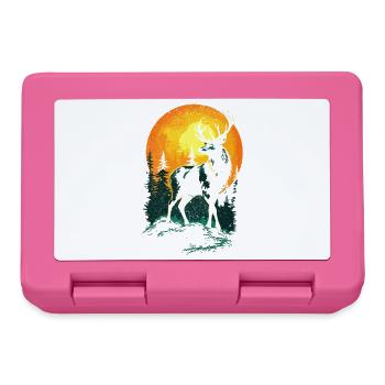 Hirsch, Wald, Natur, Wildnis, Outdoor, Tier - Brotdose - Pink - Vorne