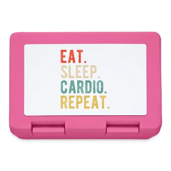 Eat Sleep Cardio Repeat Training Motto Retro - Lunchbox - pink - Front