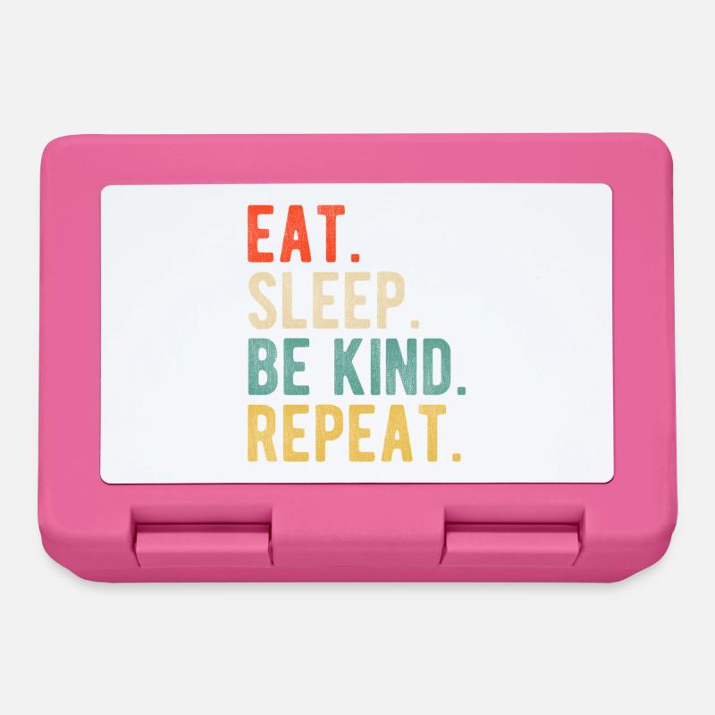 Eat Sleep Be Kind Repeat Retro Positives Statement - Brotdose - Pink