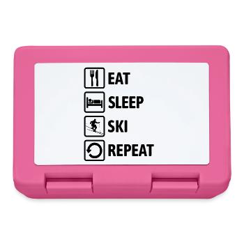 Eat Sleep Ski Repeat - Ski - Ski - Lunchbox - pink - Front