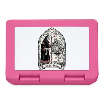 Baba Yaga Dark Slavic Witch Folk Art - Lunchbox - pink - Front