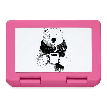 Coffee Polar Bear - Lunchbox - pink - Front