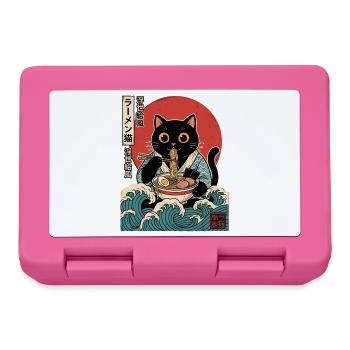 Drôle Kawaii Cat Ramen Nouilles Japonais Anime - Boîte à goûter - rose - Devant