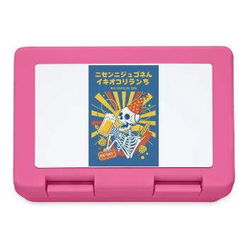 Silvester 2026 Skeleton Party Feier - Brotdose - Pink - Vorne