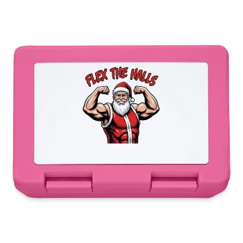 Flex The Halls Santa Gym Entraînement drôle de Noël - Boîte à goûter - rose - Devant
