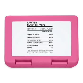 Avocat diplômé en droit Avocat Merci - Boîte à goûter - rose - Devant