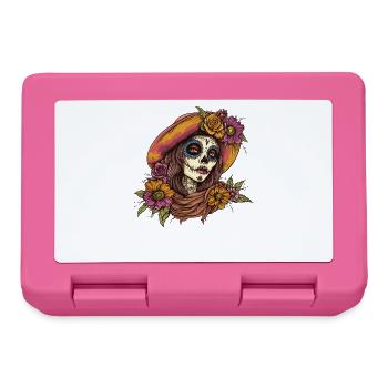 Dia de Muertos Blumenhut Portrait - Brotdose - Pink - Vorne