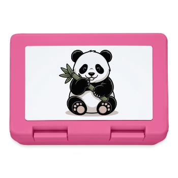 Panda avec un bâton de bambou - Boîte à goûter - rose - Devant