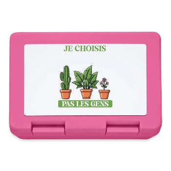 Je Choisis Plantes Pas Humains Lustiger - Boîte à goûter - rose - Devant