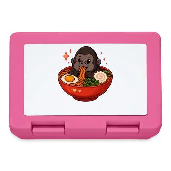 Gorilla with noodles ramen kawaii gorilla - Lunchbox - pink - Front
