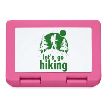 Let's go hiking mountaineer hiker silhouette - Lunchbox - pink - Front