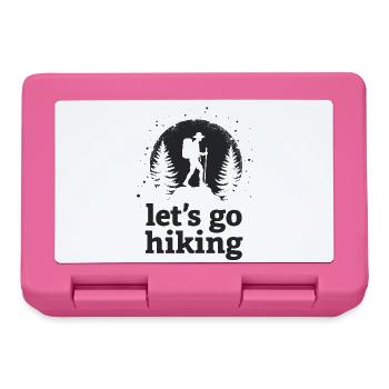 Let's go hiking mountaineer hiker silhouette - Lunchbox - pink - Front