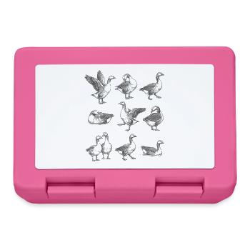 Motif de silhouettes d’oies grises - Boîte à goûter - rose - Devant