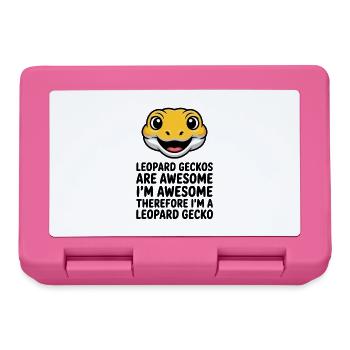 Leopard Gecko Cartoon Smile - Lunchbox - pink - Front
