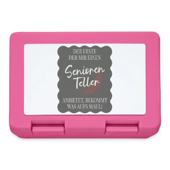 Senior Plate – Funny Saying for Seniors - Lunchbox - pink - Front