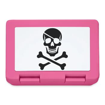 Klassischer Jolly Roger Piraten Totenkopf - Brotdose - Pink - Vorne