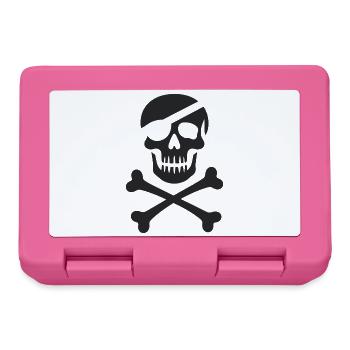 Classic Jolly Roger Pirate Skull - Lunchbox - pink - Front