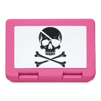 Klassischer Jolly Roger Piraten Totenkopf - Brotdose - Pink - Vorne