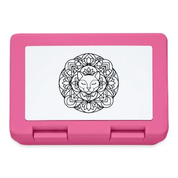 Mandala de chat avec ornementation harmonieuse - Boîte à goûter - rose - Devant