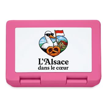 Elsass im Herzen Storchbrezel - Brotdose - Pink - Vorne