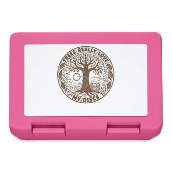 Trees Really Love My Discs Disc Golf Fun - Lunchbox - pink - Front