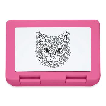 Mandala Cat Face - Lunchbox - pink - Front