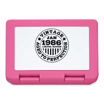 Vintage 1986 | Aged to perfection | Birthday - Lunchbox - pink - Front