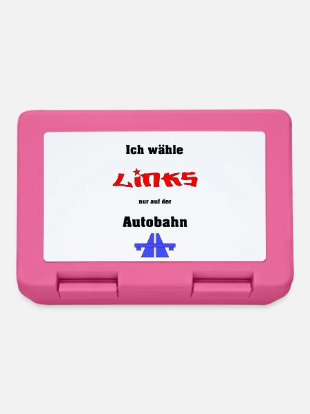 Ich wähle Links - Brotdose - Pink