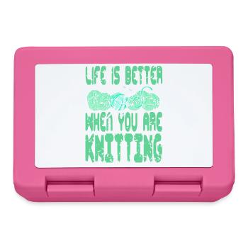 Life Is Better When You Are Knitting Yarn Joy - Brotdose - Pink - Vorne
