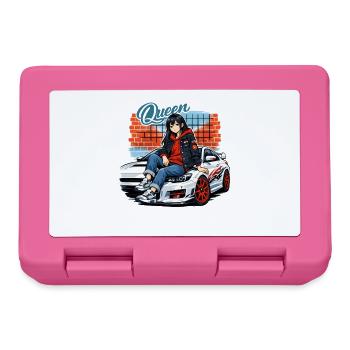Queen Anime Street Style Fille avec une voiture de sport - Boîte à goûter - rose - Devant