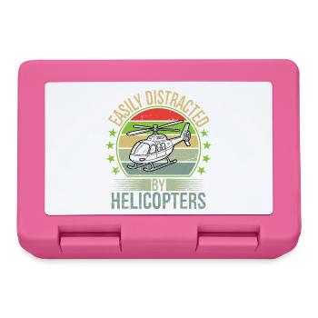 Easily Distracted By Helicopters - Lunchbox - pink - Front