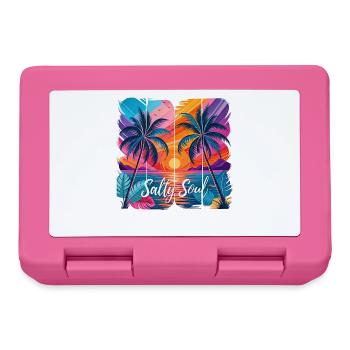 Salty Soul Sea Beach with Palm Trees by Sunset - Lunchbox - pink - Front