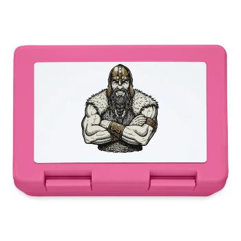Wikinger Viking Legende Seemann Odin Rabe Kämpfer - Brotdose - Pink - Vorne