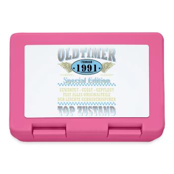 Cadeau d’anniversaire original de février 1991 - Boîte à goûter - rose - Devant